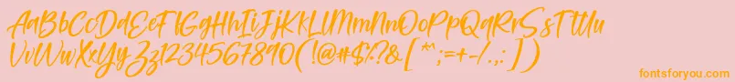 Feltarigo Font by 7NTypes Font – Orange Fonts on Pink Background