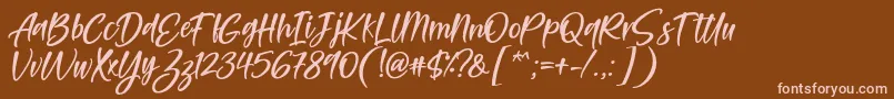 Feltarigo Font by 7NTypes Font – Pink Fonts on Brown Background