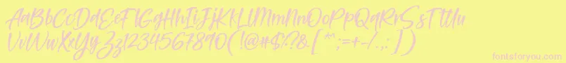 フォントFeltarigo Font by 7NTypes – ピンクのフォント、黄色の背景