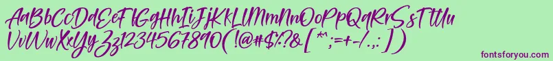 Czcionka Feltarigo Font by 7NTypes – fioletowe czcionki na zielonym tle