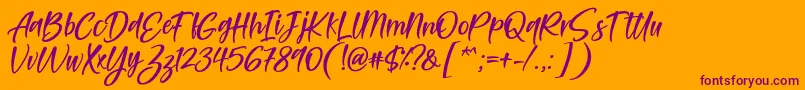 Feltarigo Font by 7NTypes Font – Purple Fonts on Orange Background