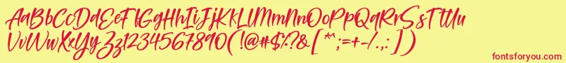 Fonte Feltarigo Font by 7NTypes – fontes vermelhas em um fundo amarelo