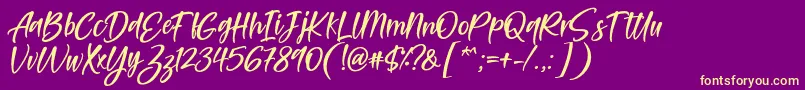 Feltarigo Font by 7NTypes Font – Yellow Fonts on Purple Background
