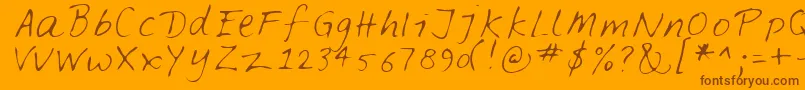 FELTPEN -Schriftart – Braune Schriften auf orangefarbenem Hintergrund