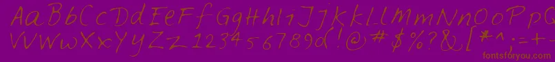 Шрифт FELTPEN  – коричневые шрифты на фиолетовом фоне