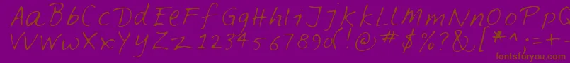 FELTPEN -Schriftart – Braune Schriften auf violettem Hintergrund