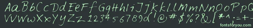 Czcionka FELTPEN  – zielone czcionki na czarnym tle