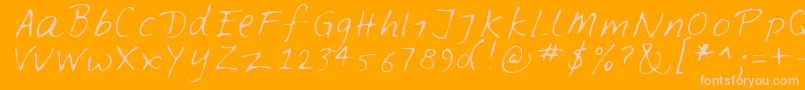 FELTPEN -Schriftart – Rosa Schriften auf orangefarbenem Hintergrund