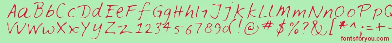 FELTPEN  Font – Red Fonts on Green Background