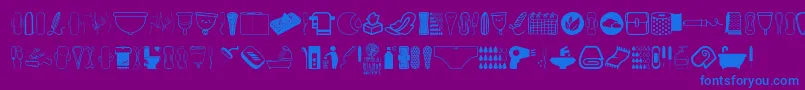 Feminine Hygiene-fontti – siniset fontit violetilla taustalla