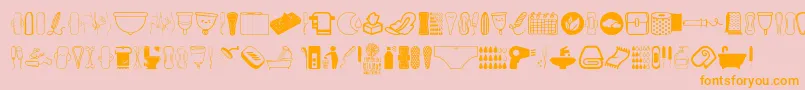 Feminine Hygiene-Schriftart – Orangefarbene Schriften auf rosa Hintergrund