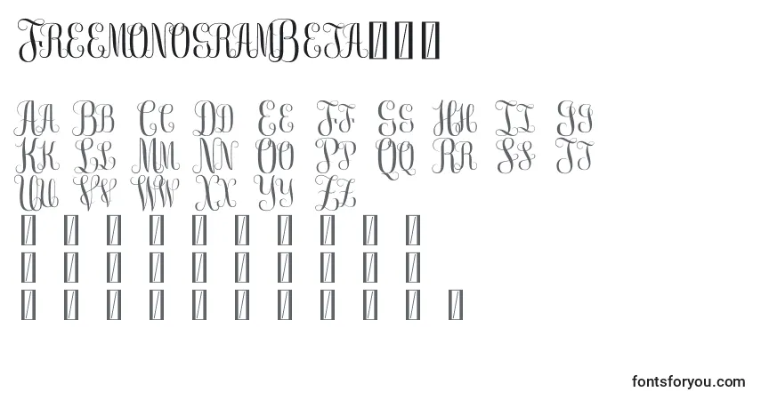 Fuente FreemonogramBeta0.5 - alfabeto, números, caracteres especiales