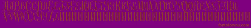 FreemonogramBeta0.5-Schriftart – Braune Schriften auf violettem Hintergrund