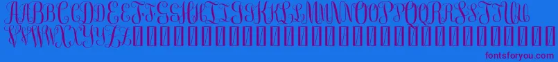 FreemonogramBeta0.5 Font – Purple Fonts on Blue Background