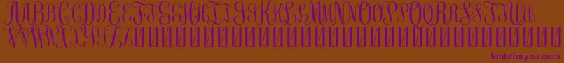 FreemonogramBeta0.5-Schriftart – Violette Schriften auf braunem Hintergrund