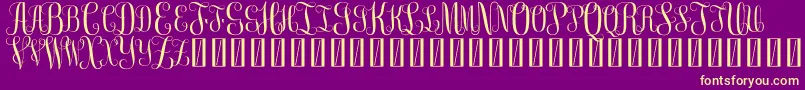 FreemonogramBeta0.5-Schriftart – Gelbe Schriften auf violettem Hintergrund