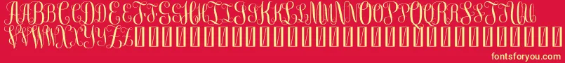 FreemonogramBeta0.5 Font – Yellow Fonts on Red Background