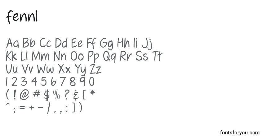 Fennl    (126580) Font – alphabet, numbers, special characters