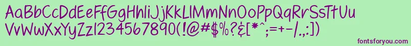 fennl    Font – Purple Fonts on Green Background
