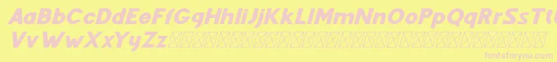 Fenord Italic Font – Pink Fonts on Yellow Background
