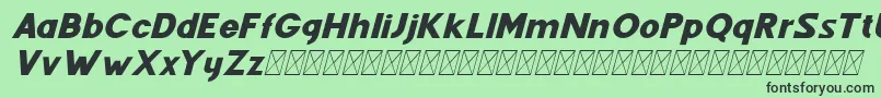 Шрифт Fenord Italic – чёрные шрифты на зелёном фоне