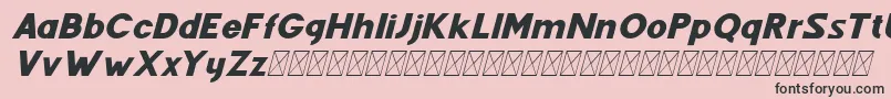 フォントFenord Italic – ピンクの背景に黒い文字