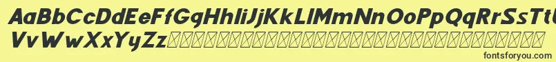 Fenord Italic-Schriftart – Schwarze Schriften auf gelbem Hintergrund