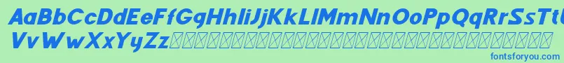 Шрифт Fenord Italic – синие шрифты на зелёном фоне