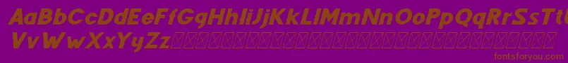 フォントFenord Italic – 紫色の背景に茶色のフォント