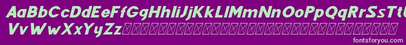 フォントFenord Italic – 紫の背景に緑のフォント