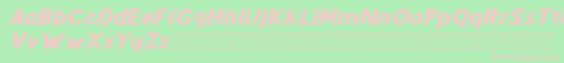 フォントFenord Italic – 緑の背景にピンクのフォント