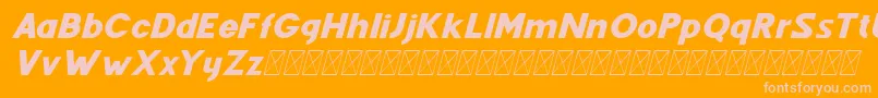 Fenord Italic Font – Pink Fonts on Orange Background
