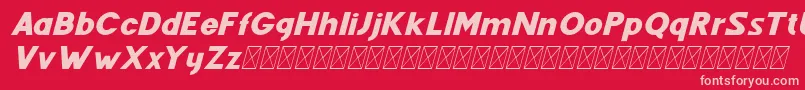 フォントFenord Italic – 赤い背景にピンクのフォント
