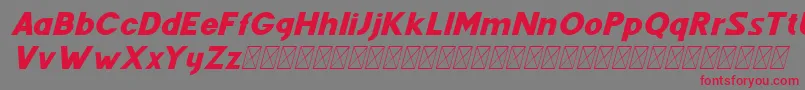フォントFenord Italic – 赤い文字の灰色の背景