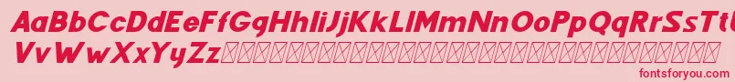 フォントFenord Italic – ピンクの背景に赤い文字