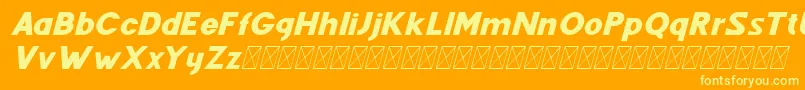 フォントFenord Italic – オレンジの背景に黄色の文字