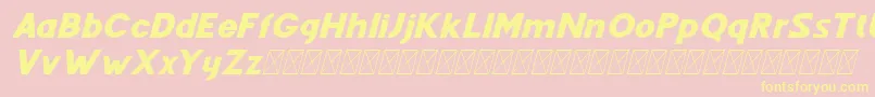 フォントFenord Italic – 黄色のフォント、ピンクの背景