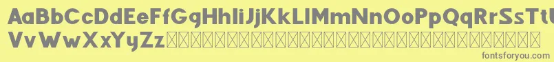 フォントFenord Regular – 黄色の背景に灰色の文字