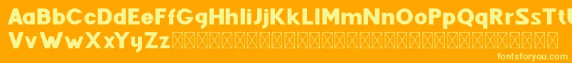 フォントFenord Regular – オレンジの背景に黄色の文字