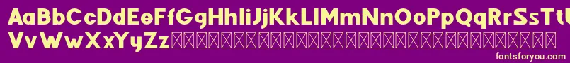 Fenord Regular-Schriftart – Gelbe Schriften auf violettem Hintergrund
