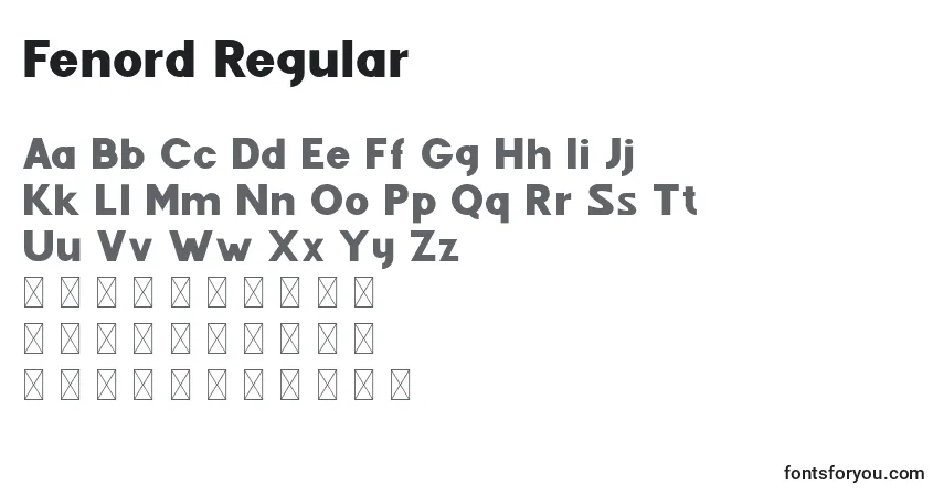A fonte Fenord Regular (126585) – alfabeto, números, caracteres especiais