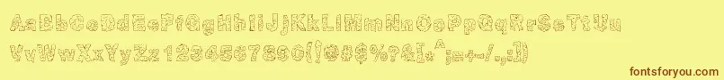 Fentanyl Font – Brown Fonts on Yellow Background