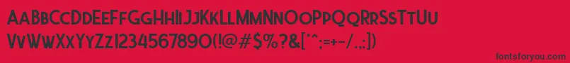 フォントFerghaus Sans DEMO – 赤い背景に黒い文字
