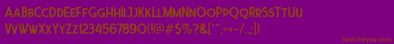 Ferghaus Sans DEMO-Schriftart – Braune Schriften auf violettem Hintergrund