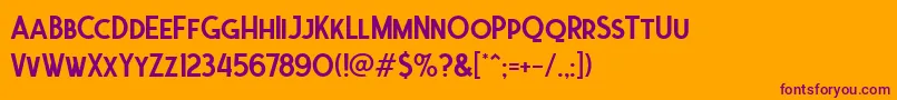 Шрифт Ferghaus Sans DEMO – фиолетовые шрифты на оранжевом фоне