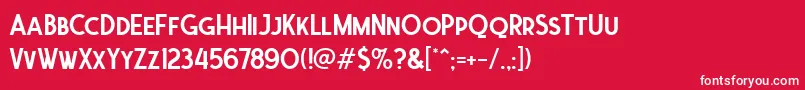 フォントFerghaus Sans DEMO – 赤い背景に白い文字