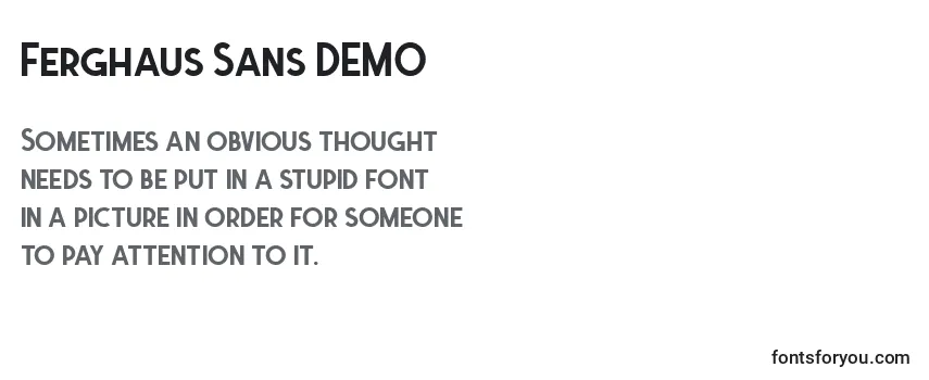 Review of the Ferghaus Sans DEMO (126588) Font