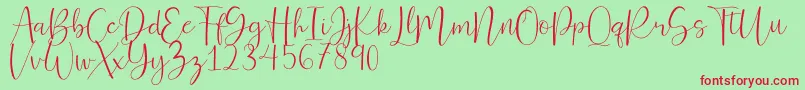 Ferinitta Font – Red Fonts on Green Background