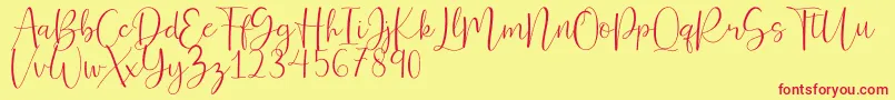 Ferinitta Font – Red Fonts on Yellow Background