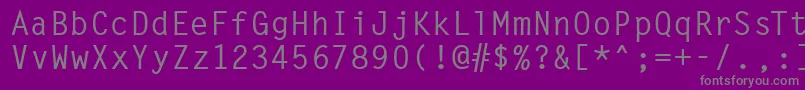 フォントLettergothicMediumRegular – 紫の背景に灰色の文字